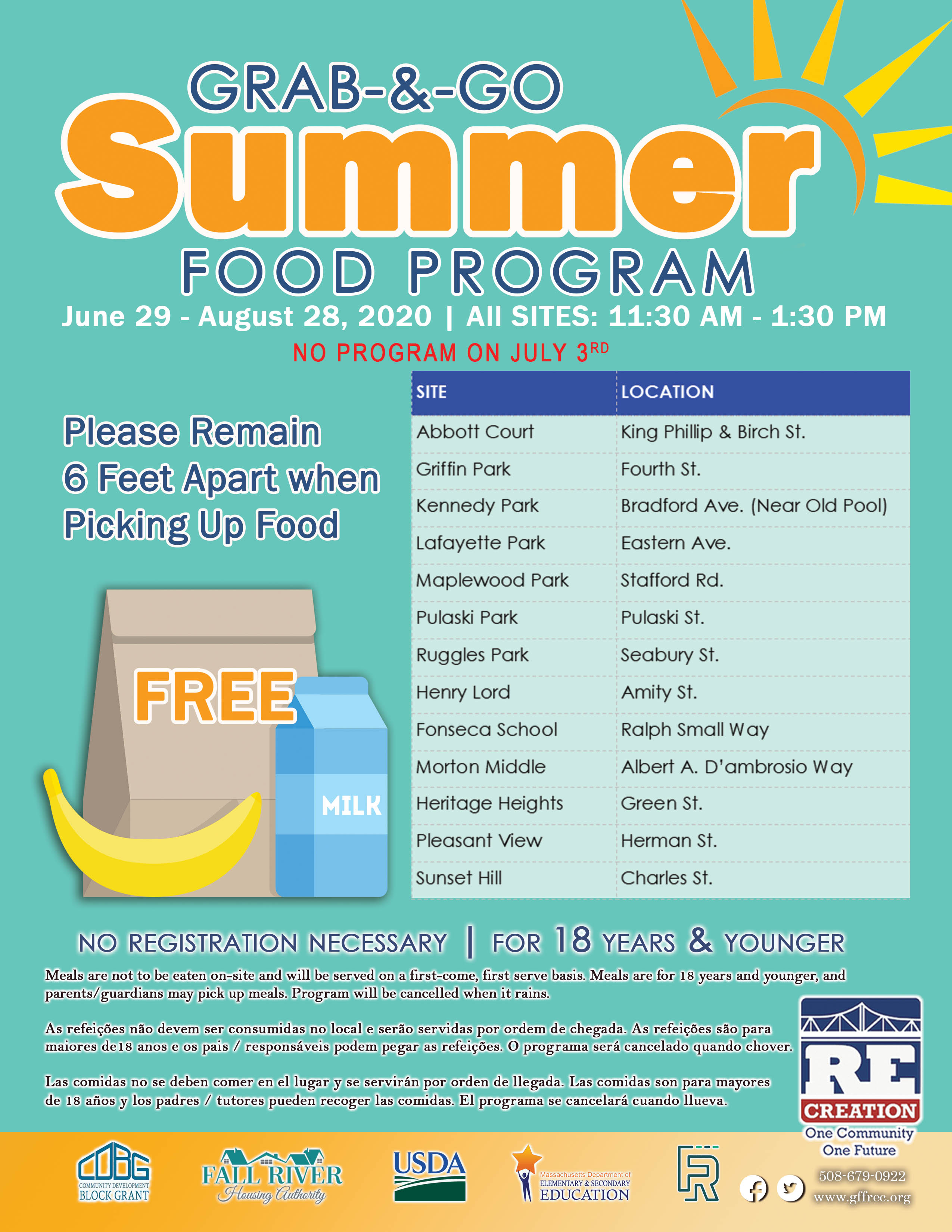 Summer Lunch Program Flier 2020_RGB Greater Fall River RECREATION